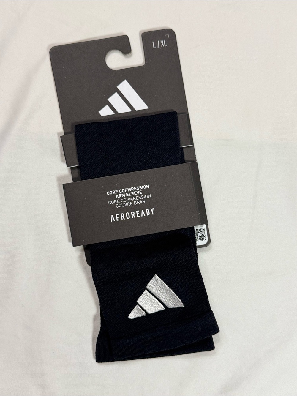adidas Black Compression Arm Sleeve with White Logo